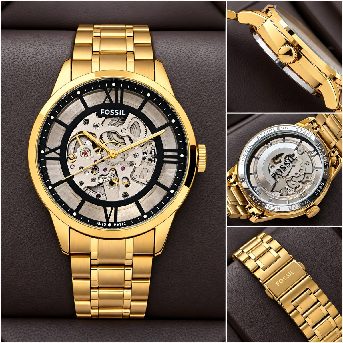 Gold Black Automatic Watch