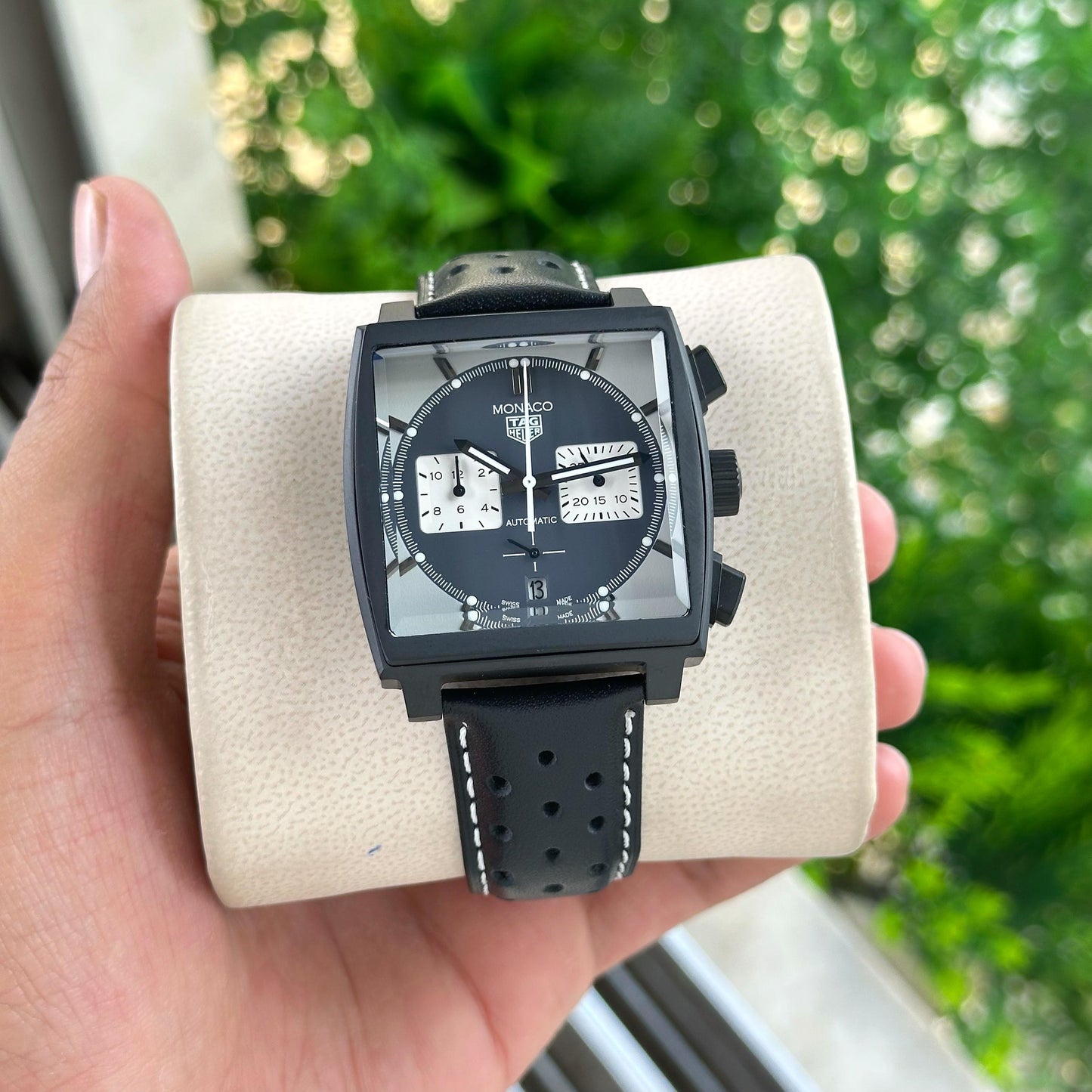 Black Gold Square Chronograph Watch