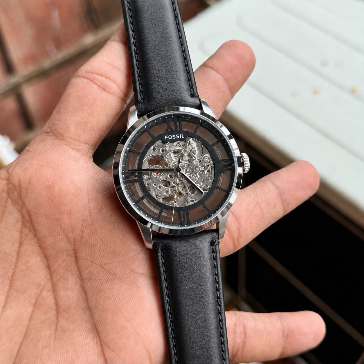 Black Silver Automatic Watch