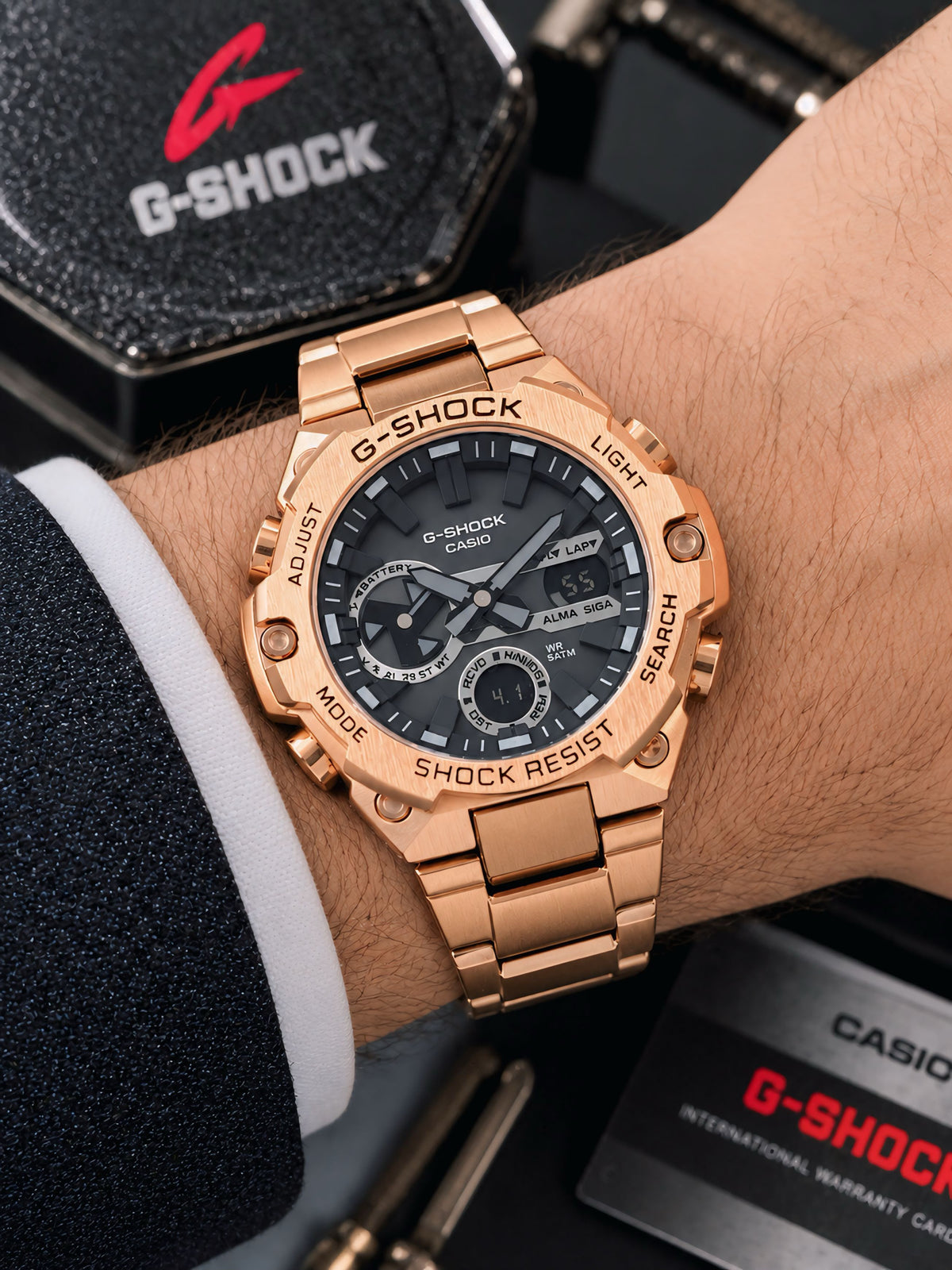 RoseGold Black Digital Analog Watch