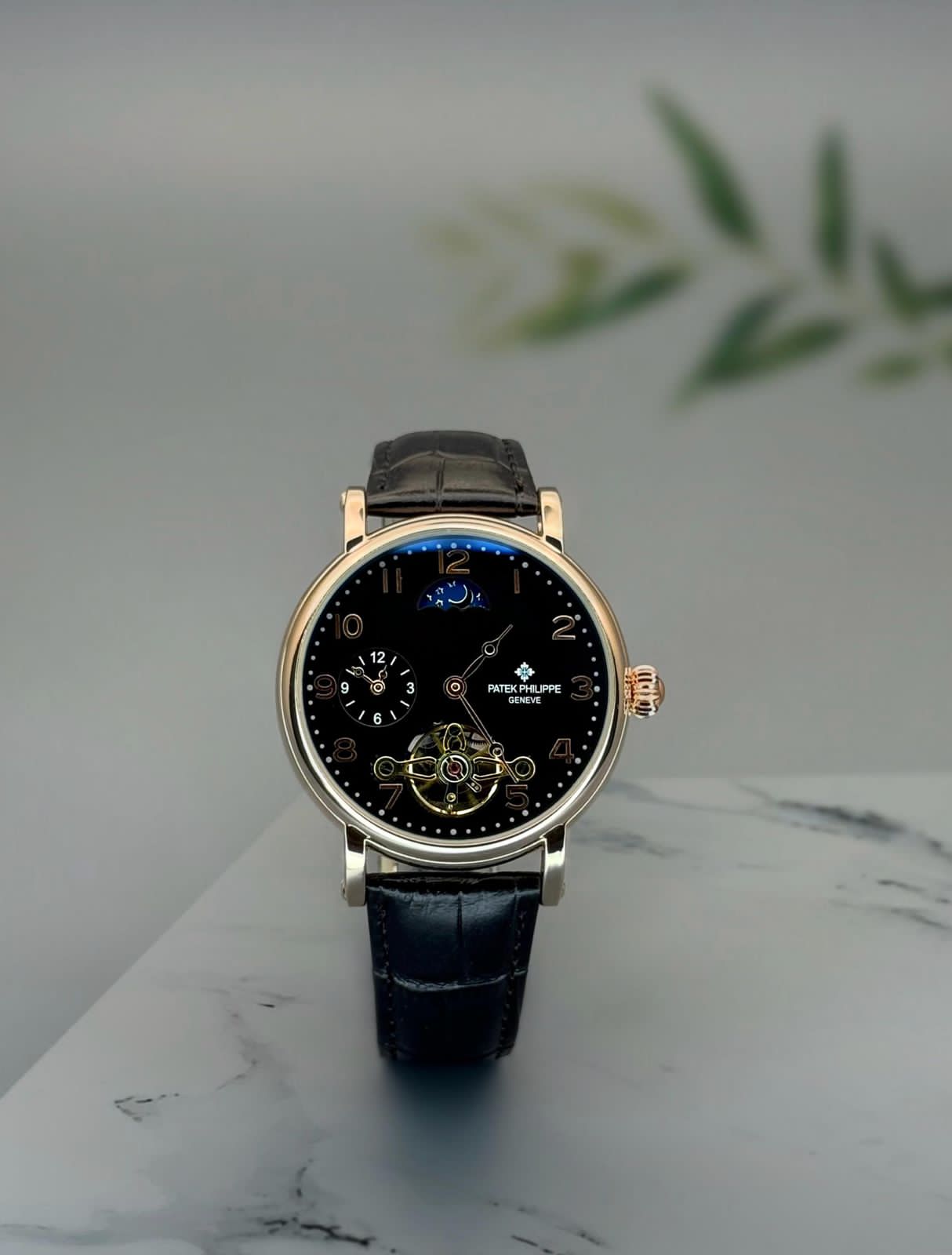Black Rose Gold Chronograph Watch