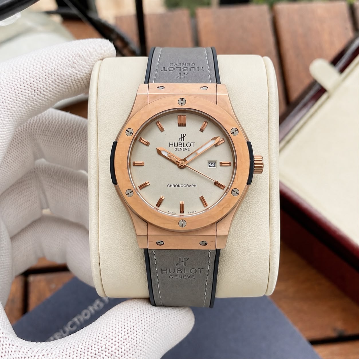 White Grey Leather Watch