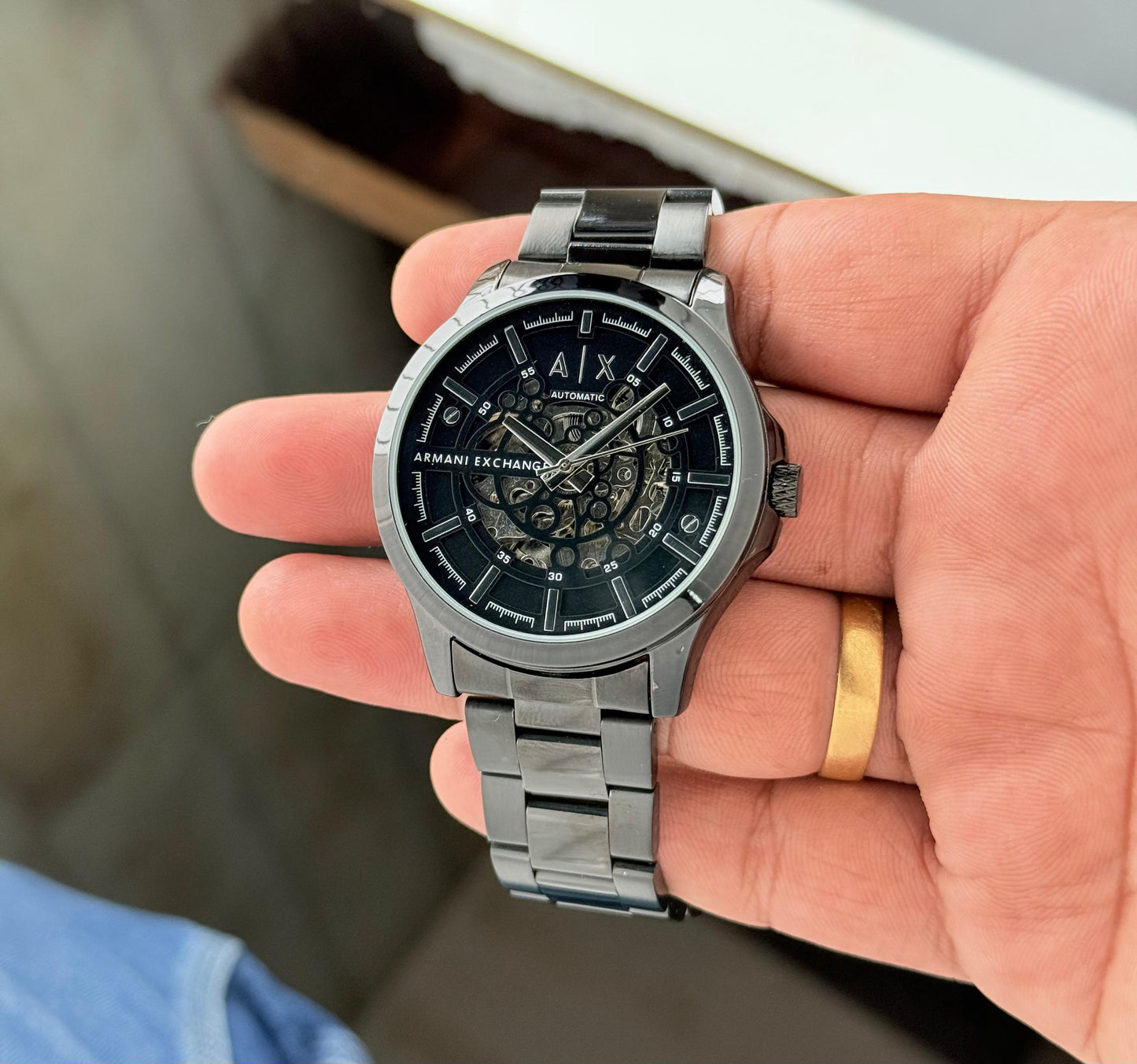 Full Silver Automatic Metal Watch