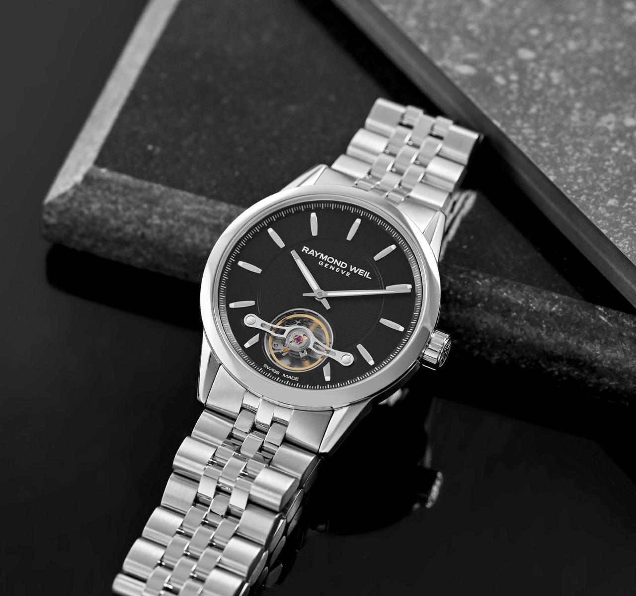 Silver Black Metal Watch