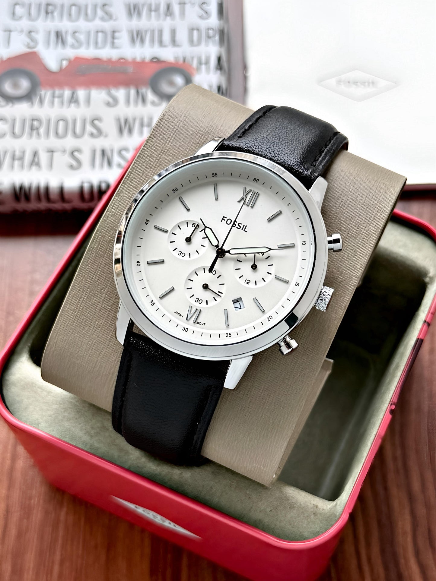 Black White Chronograph Watch