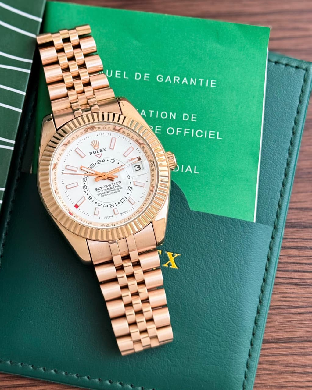 RoseGold White Automatic Watch