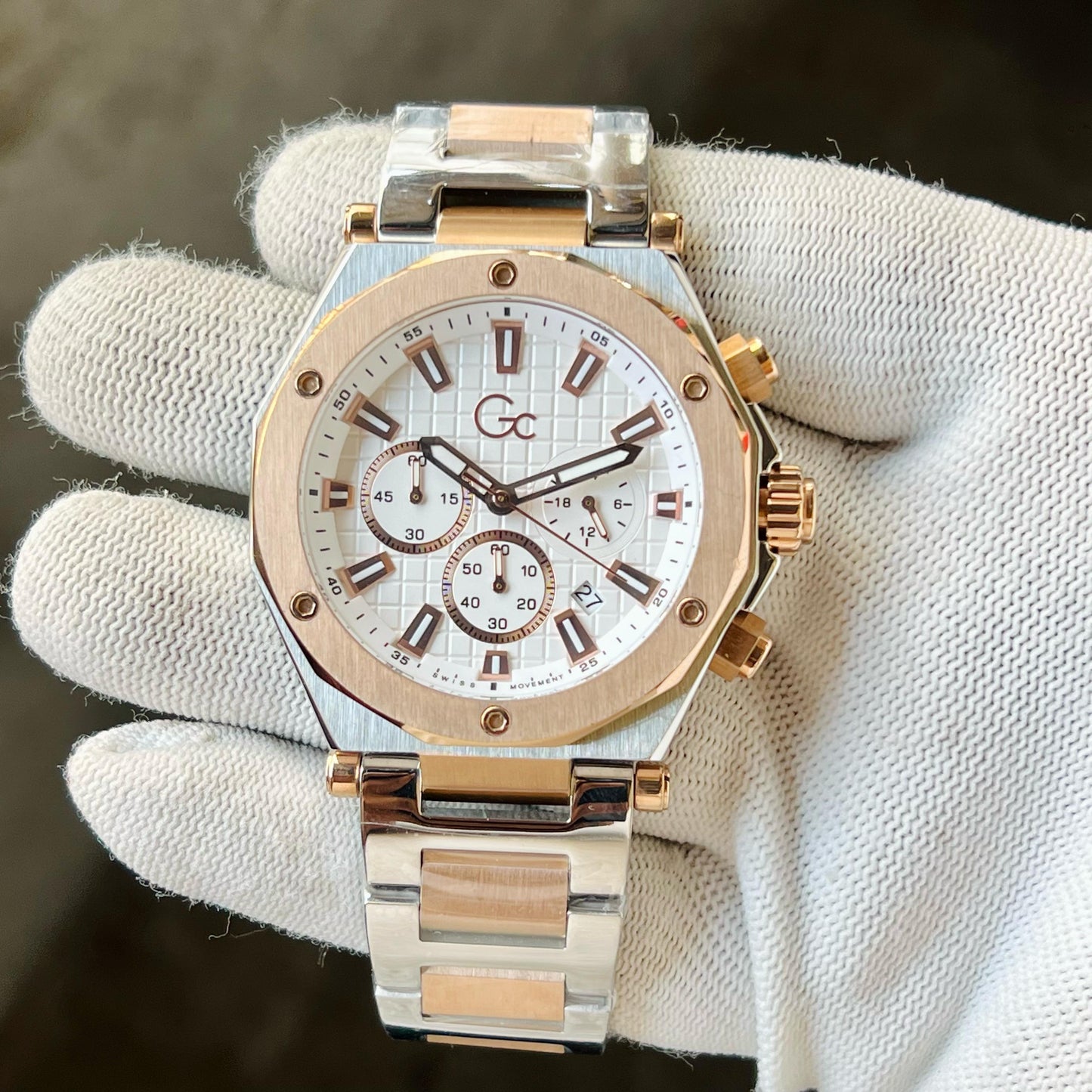 Rose Gold Silver Chronograph Edition