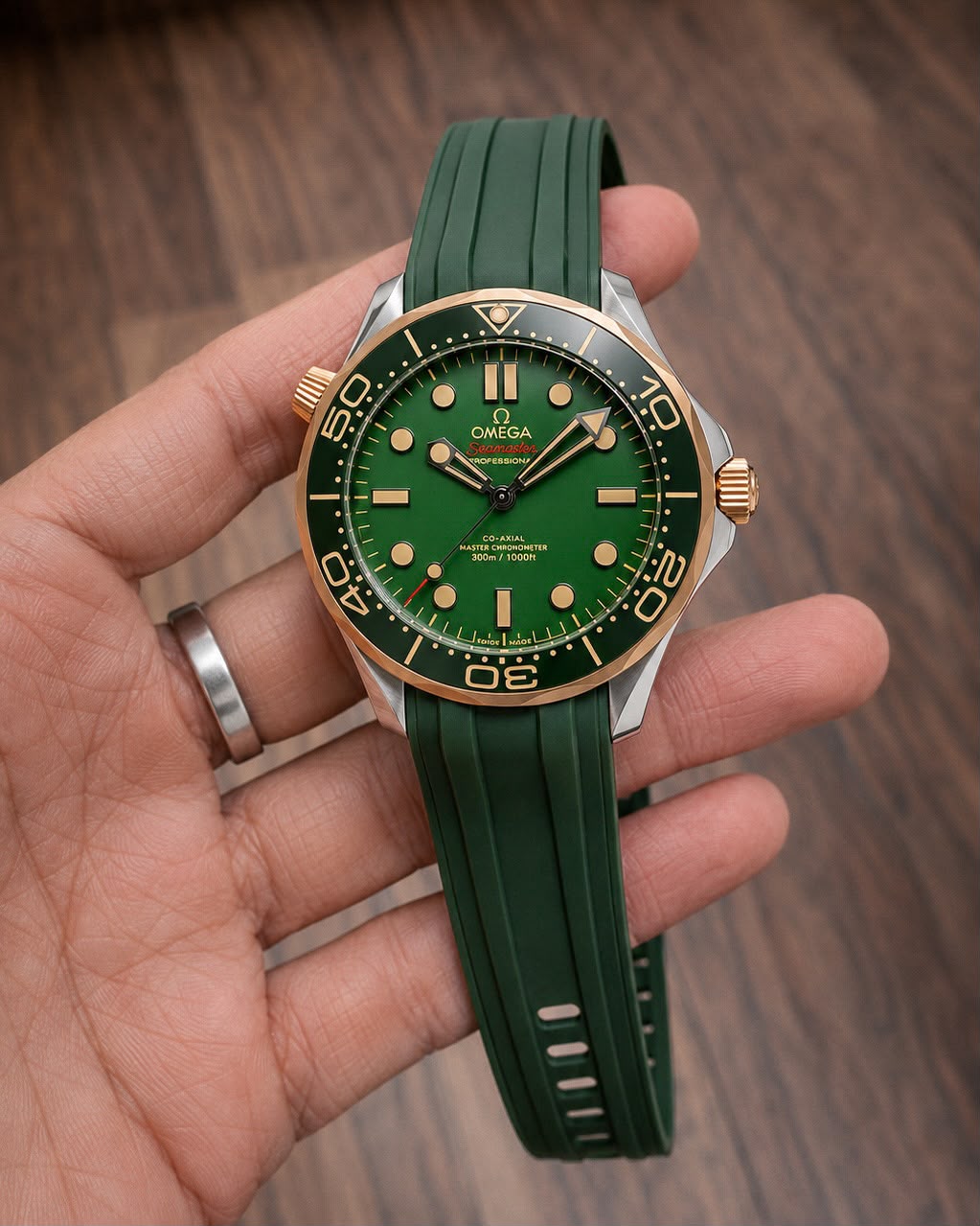 Green RoseGold Automatic Watch