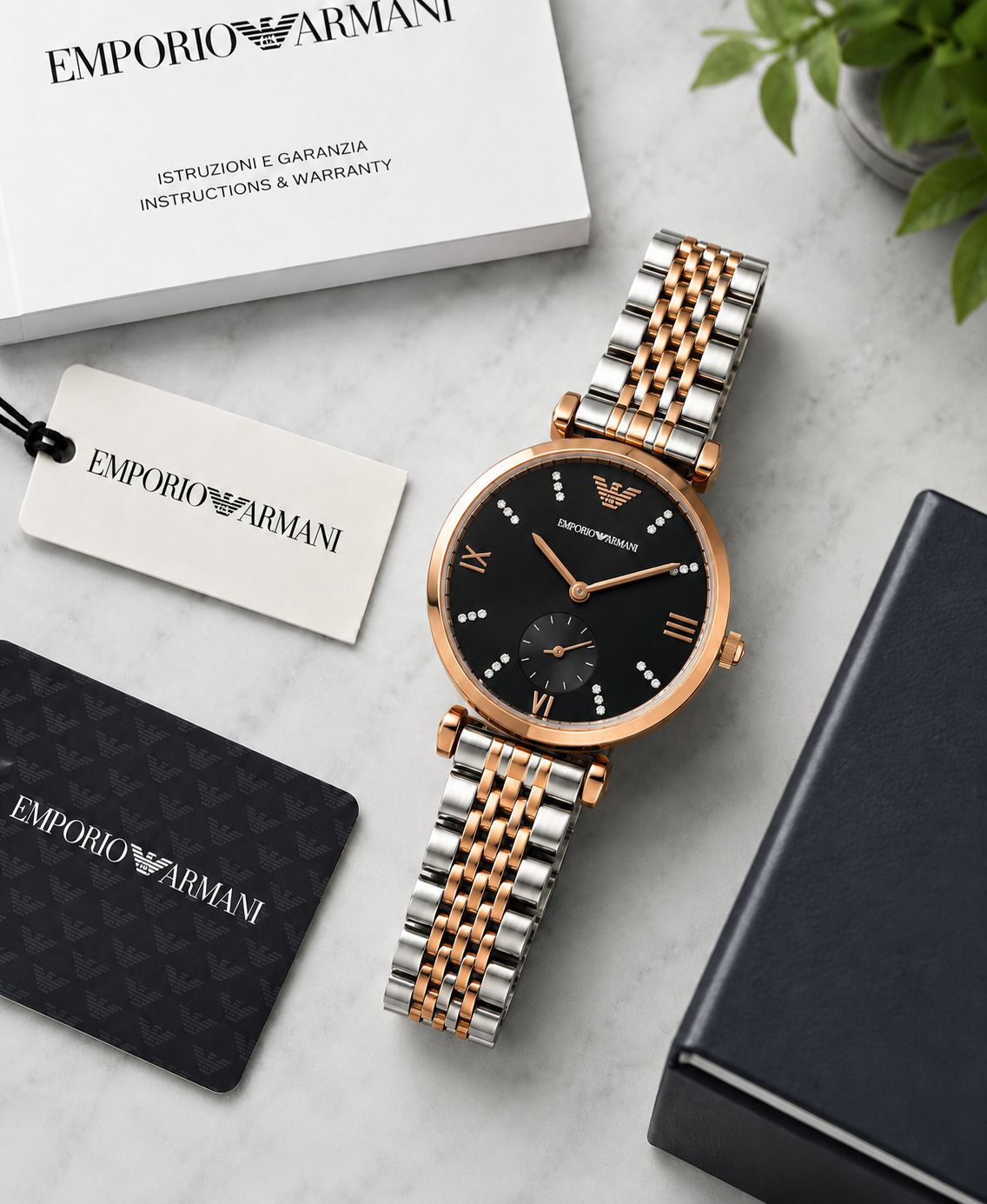 Silver Rose Gold Black Women's Watch