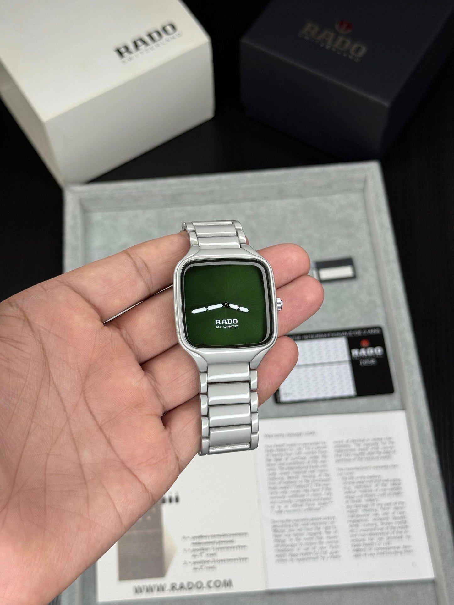 Silver Green Metal Watch