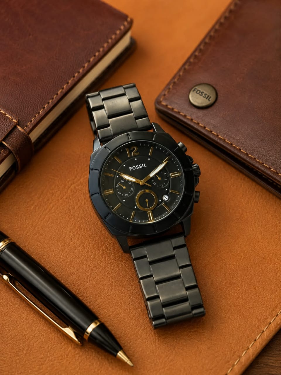 Black Gold Chronograph Watch