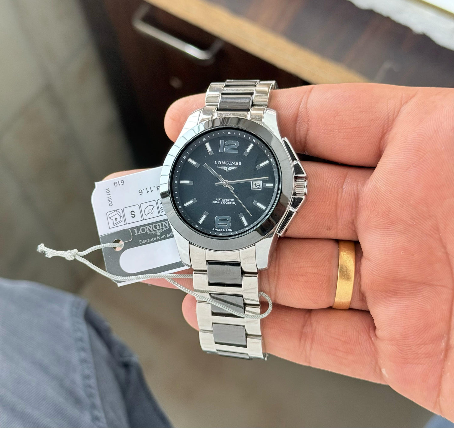 Silver Black Ceramic Watch
