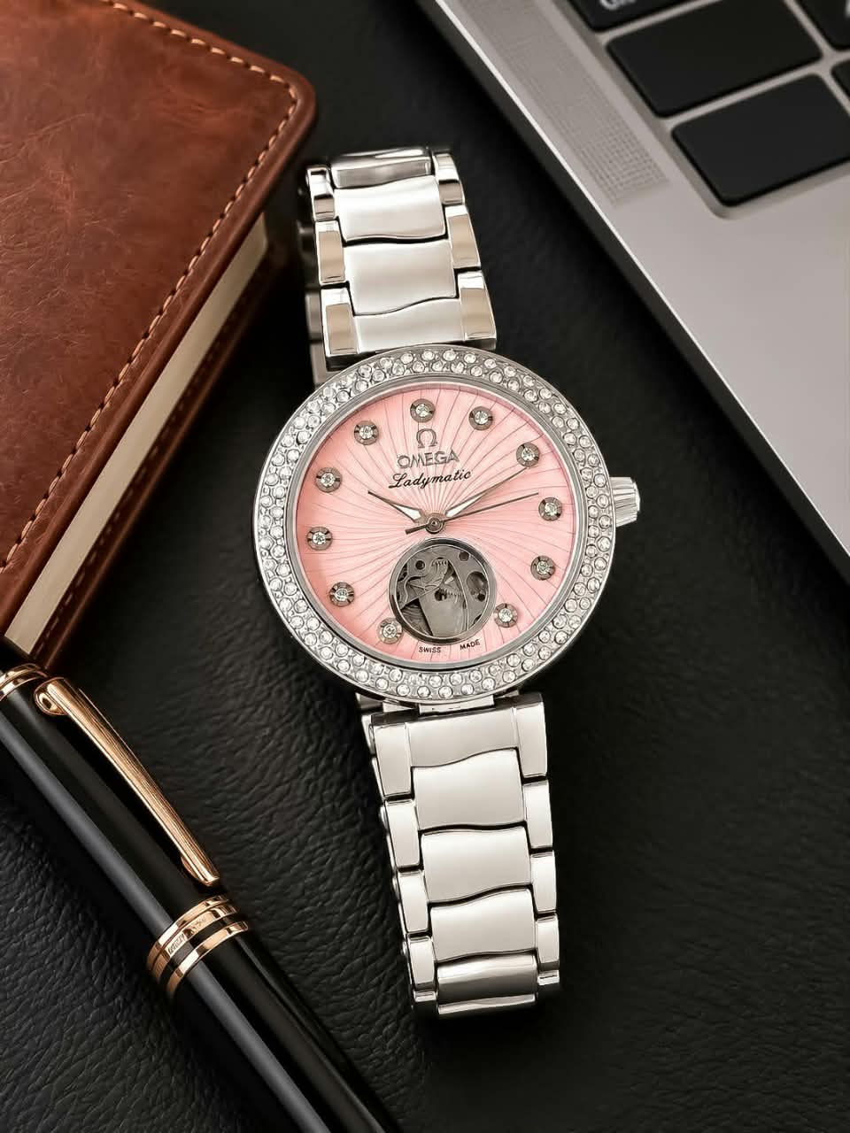 Silver Pink Premium Women's Automatic Watch