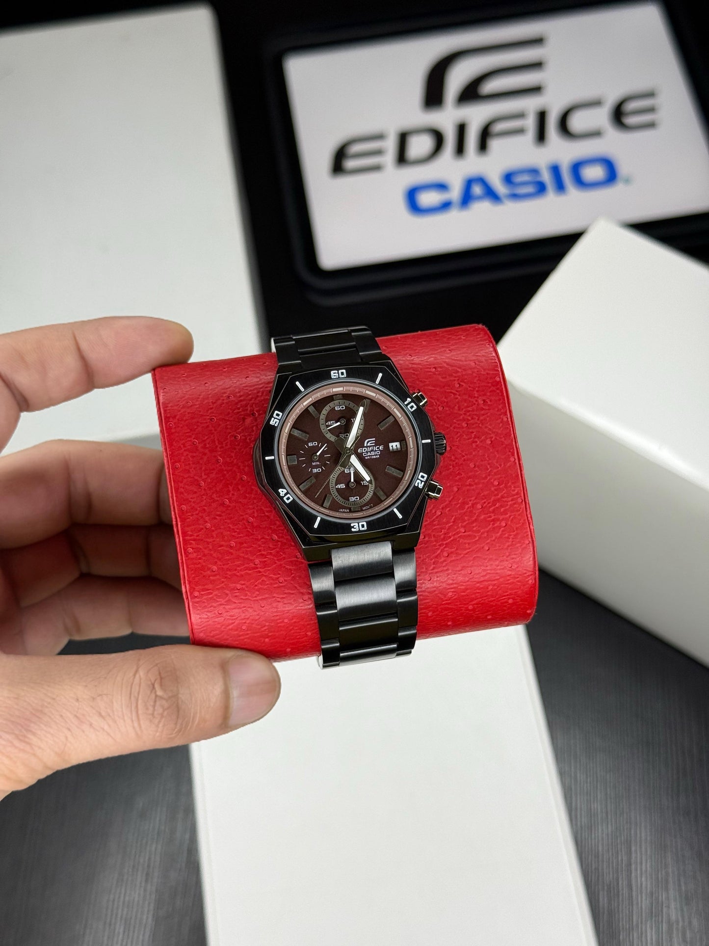 Black Brown Chronograph Watch