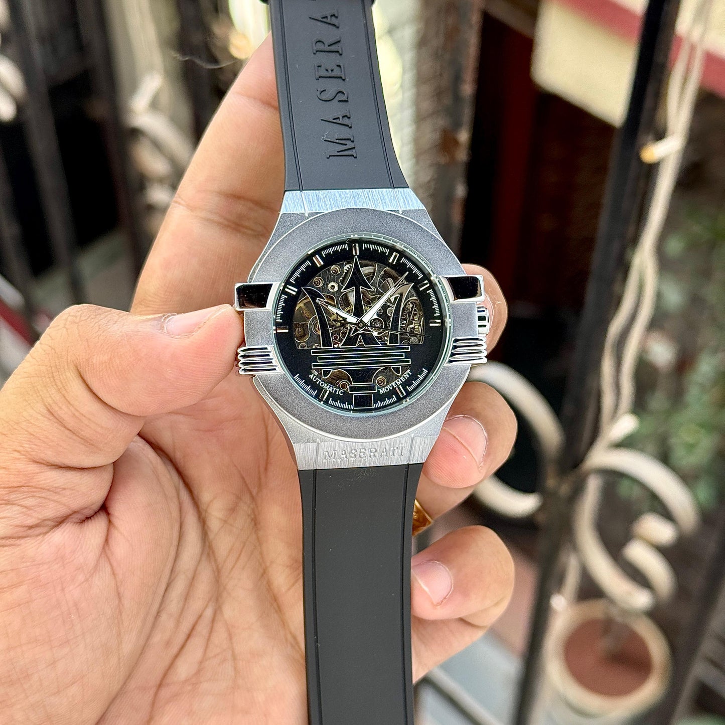 Black Silver Automatic Watch