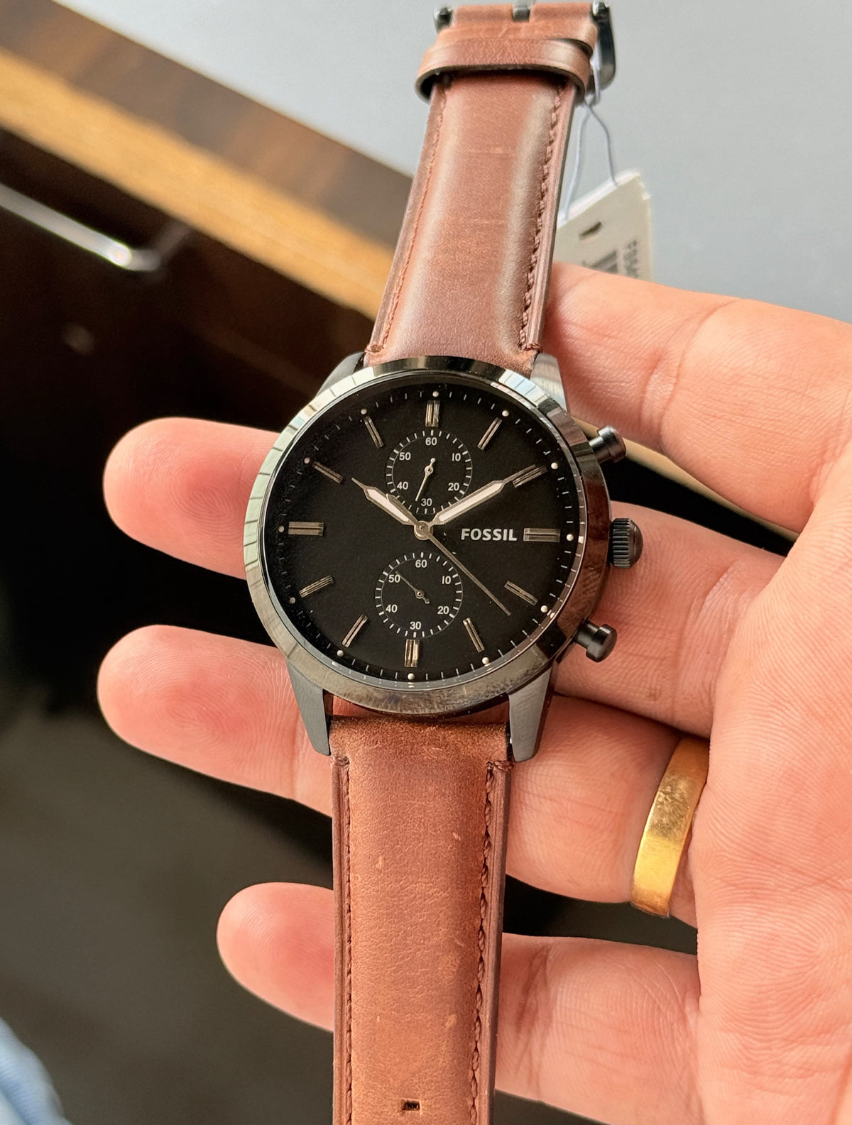 Brown Black Chronograph Watch