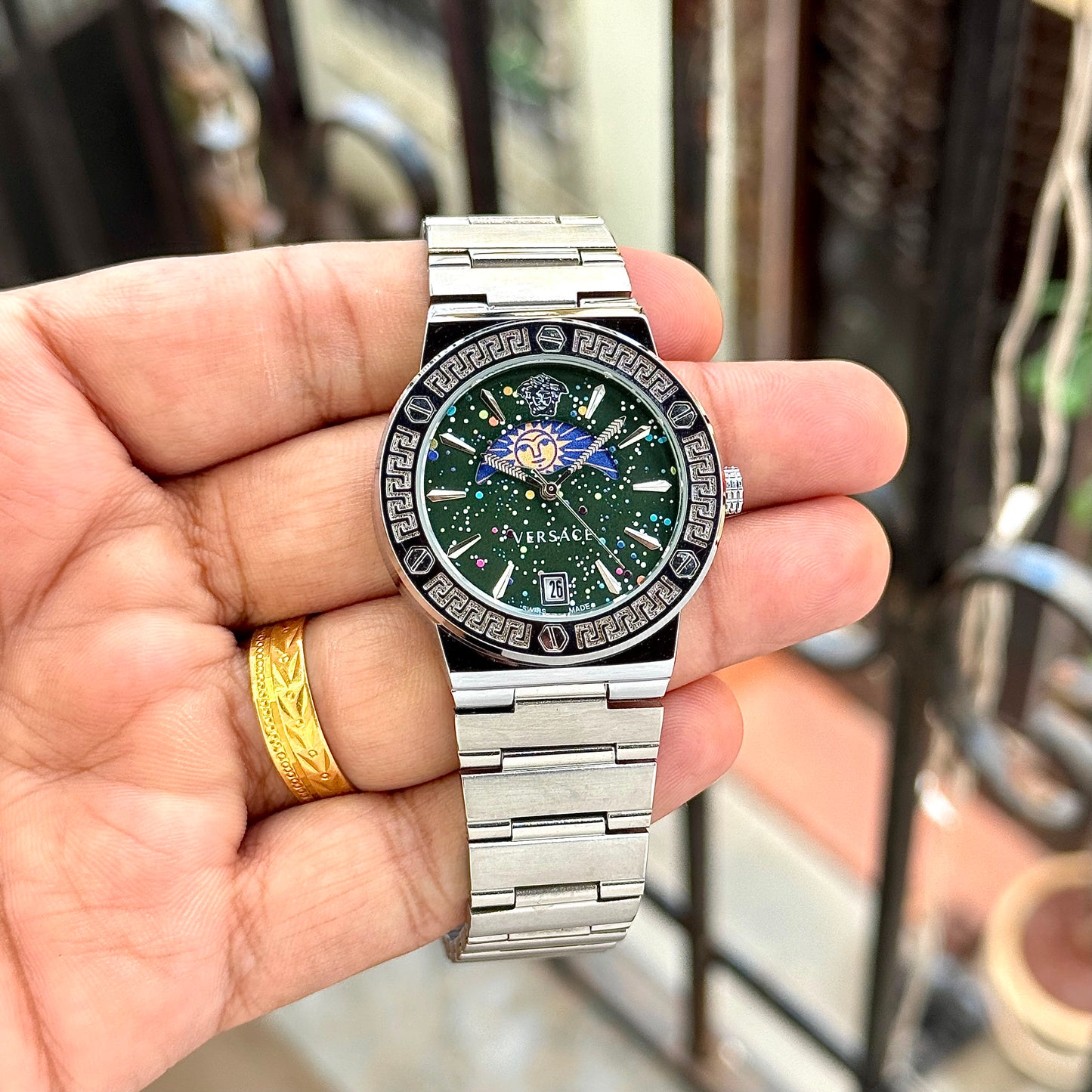Silver Green Women's Watch