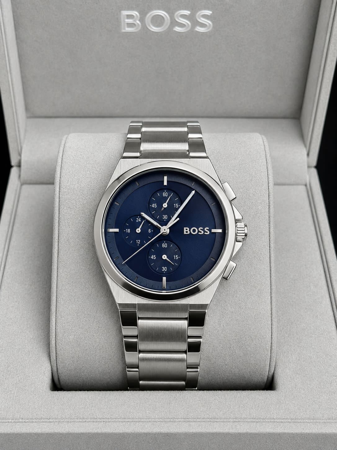 Silver Blue Metal Watch