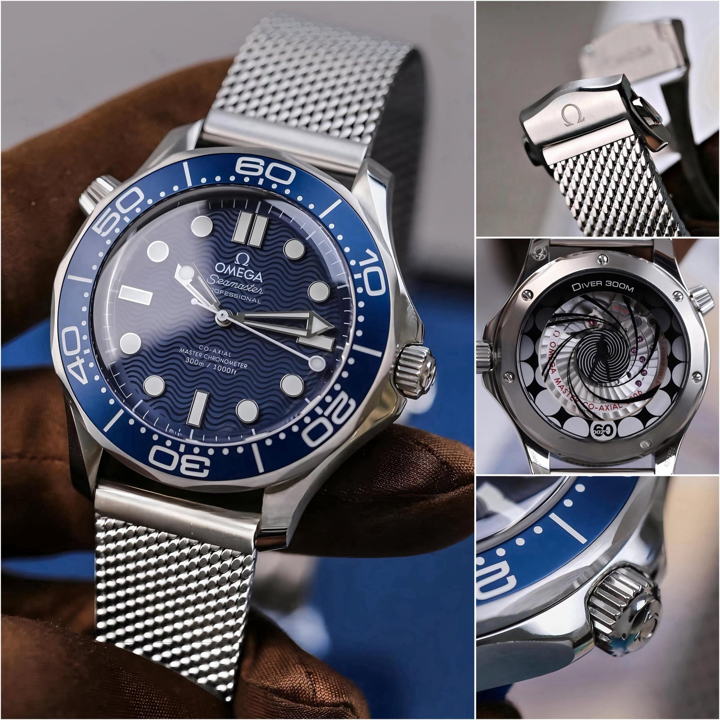 Silver Blue Automatic Watch