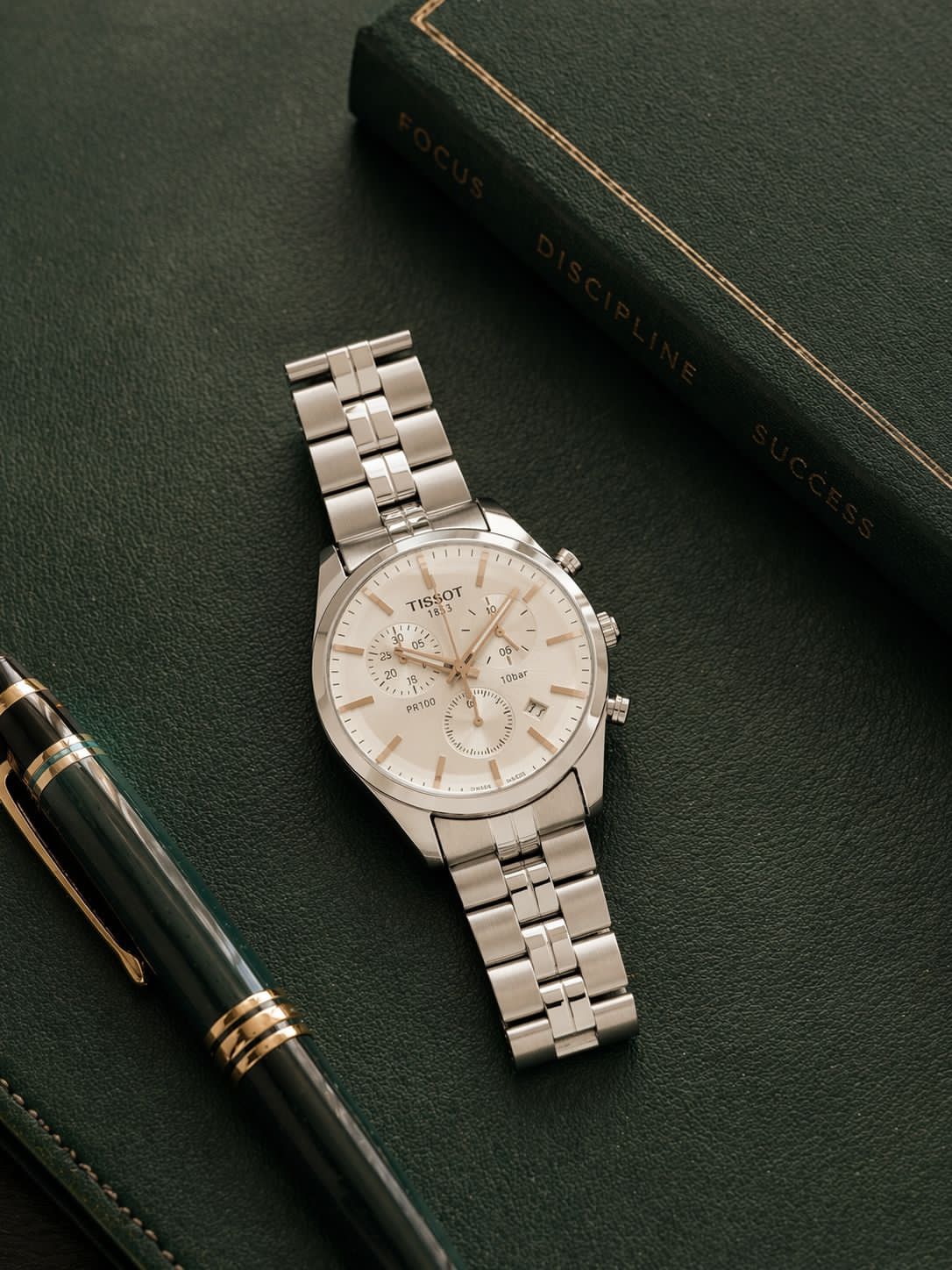 Silver White Chronograph watch
