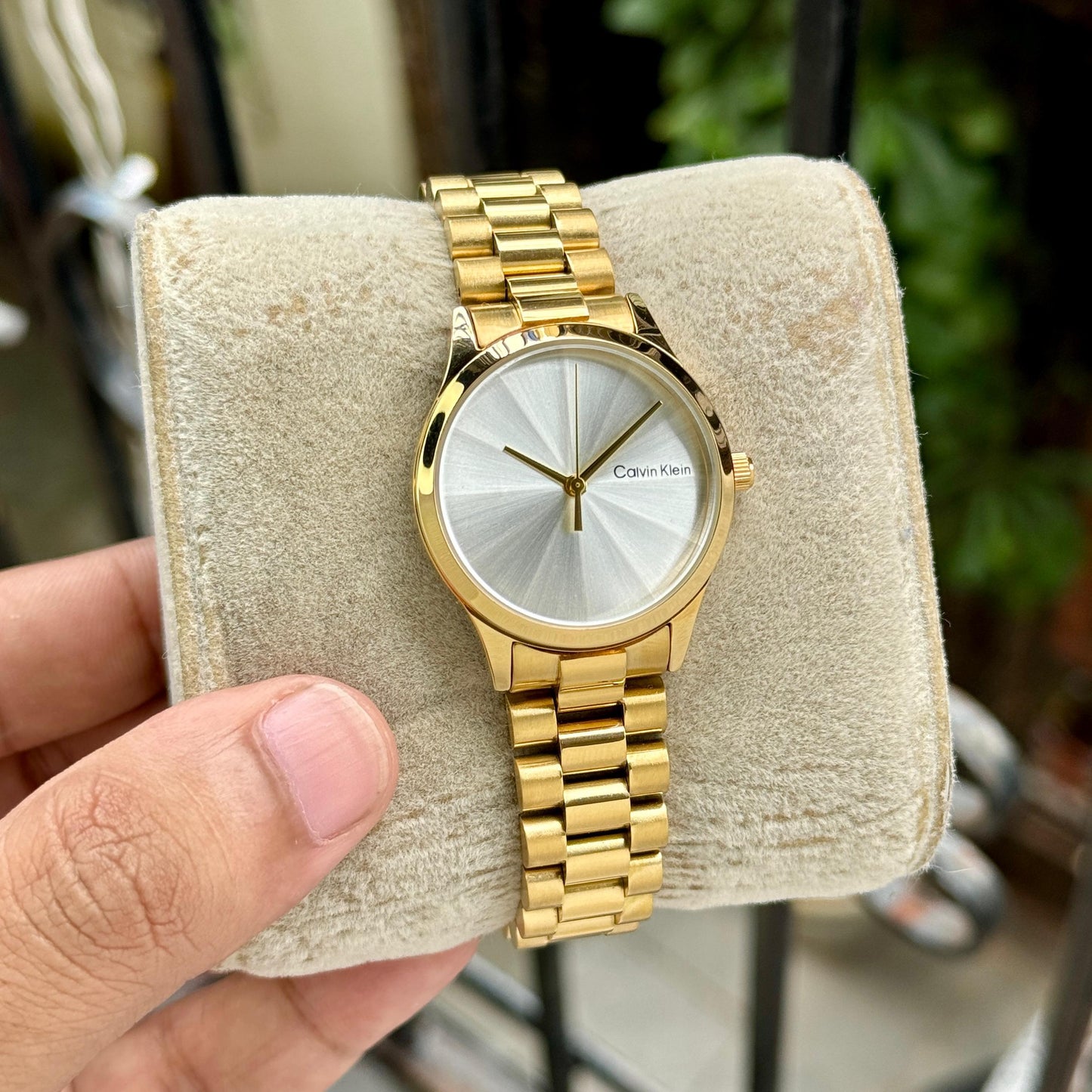 Gold White Classic Women Watch