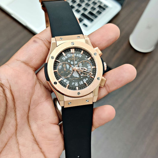 Black Rose Gold Fibre Watch