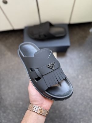 Praada Luxury Black Men Slip on