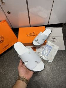 Hermez Izmir Italian Calf Leather Premium Sandal SlideWhite