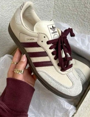 Addidas Samba OG Wonder White Maroon women fix