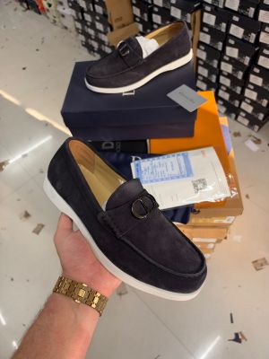 Diyor Granville Premium Loafers Black Grey Suede Calfskin Surplus Quality With All Accessories 0018