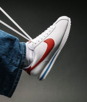 NIKKE CORTEZ LEATHER FOREST GUMP WHITE RED