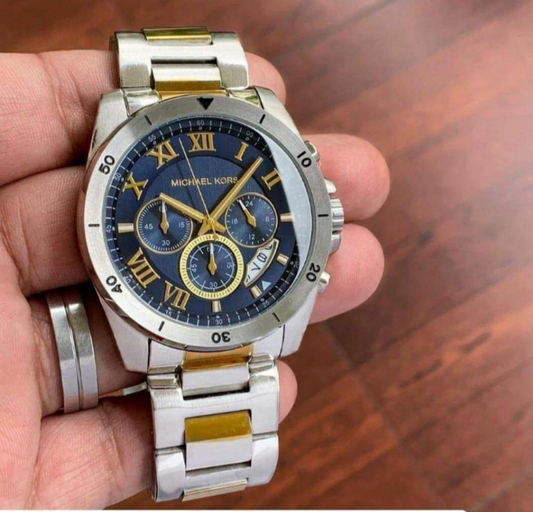 Dual Tone Blue Metal Watch
