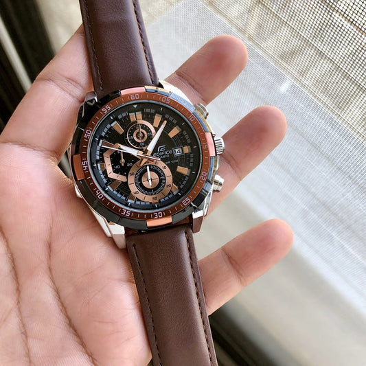 Brown Plain Leather Watch