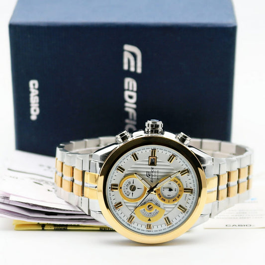 Gold Silver Chronograph Watch