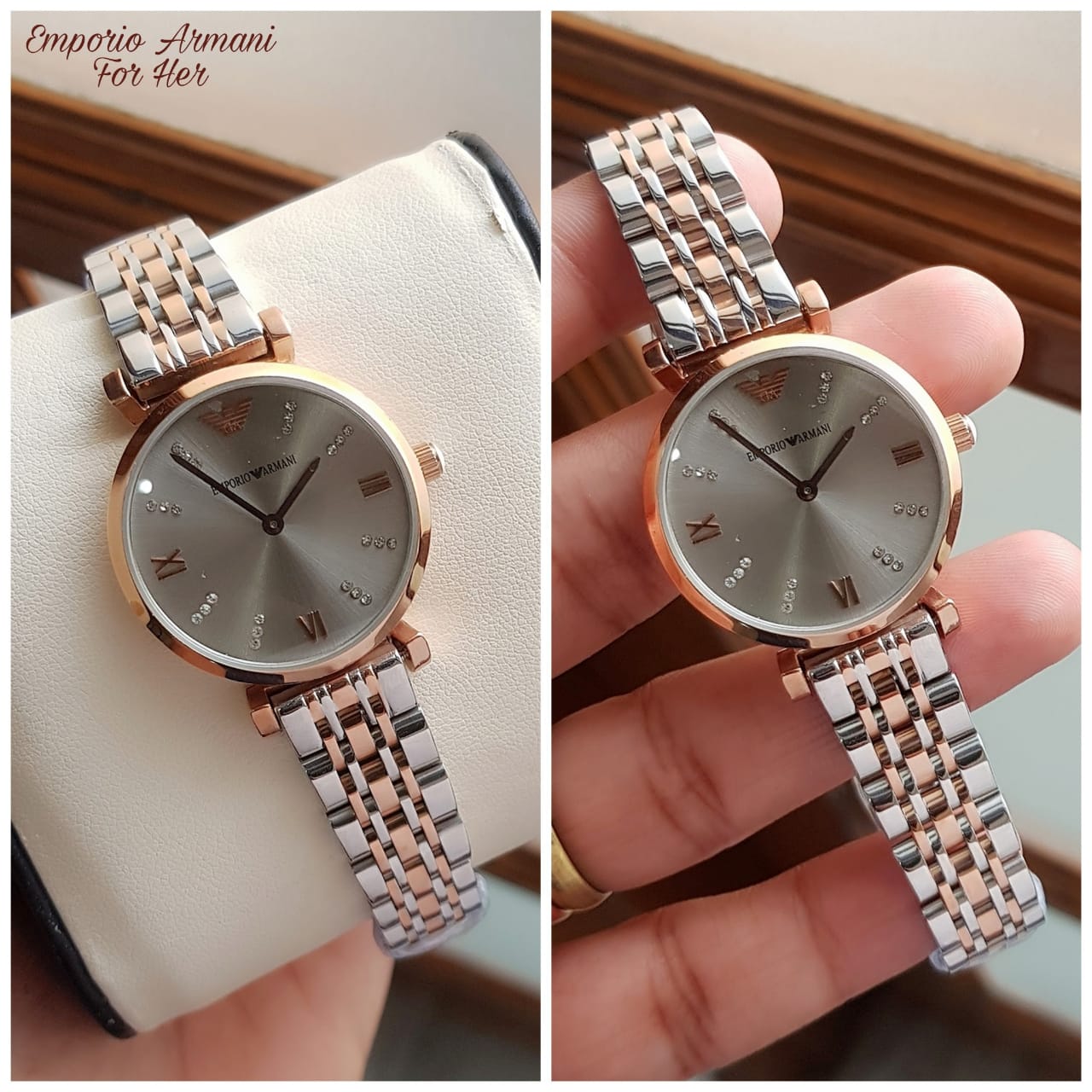 Dual Tone Grey Dial Watch