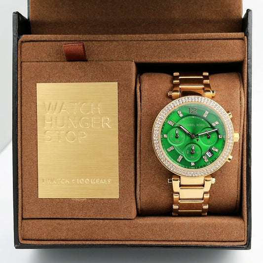 Gold Green Chronograph Watch