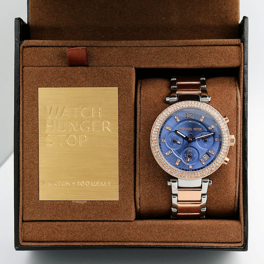 Dual Tone Blue Chronograph Watch