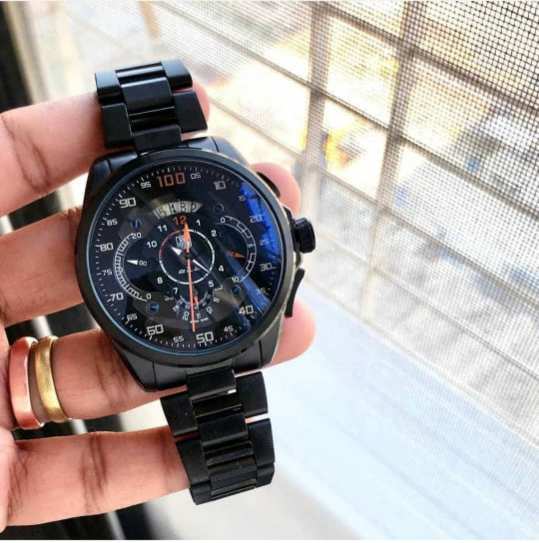 Black Chronograph Metal Watch
