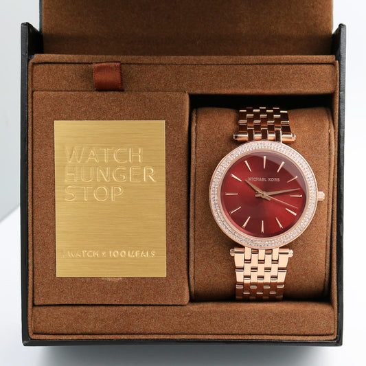Rose Gold Red Metal Watch