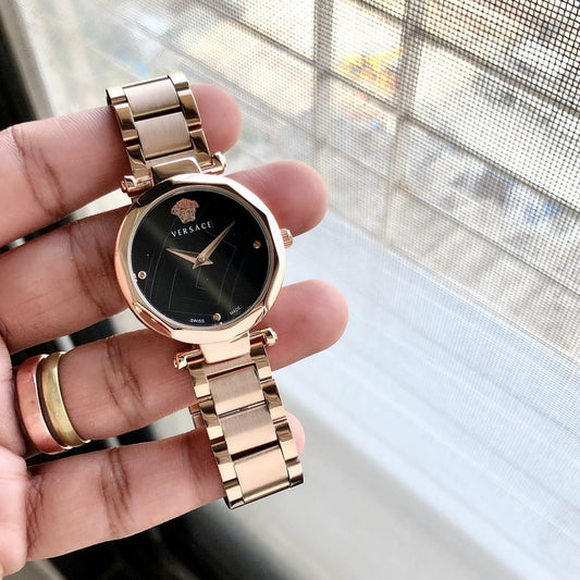 Rose Gold Black Watch