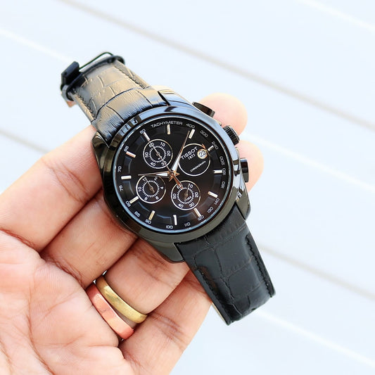 Full Black Leather Watch