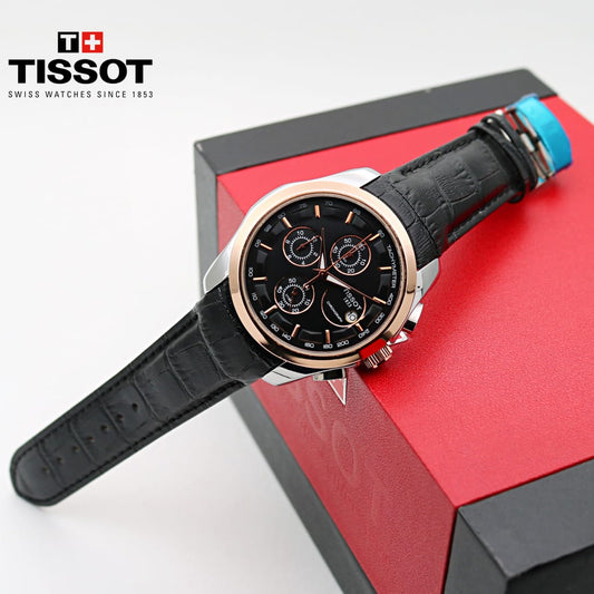 Copper Black Leather Watch