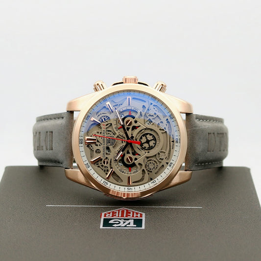Grey Rose Gold Chronograph Watch