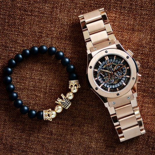 Rose Gold Black Watch
