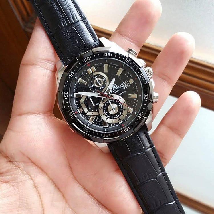 Black Croco Leather Watch