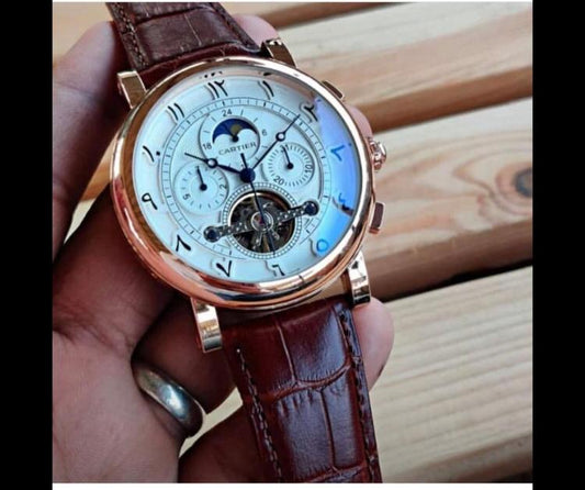 Brown Leather Automatic Watch