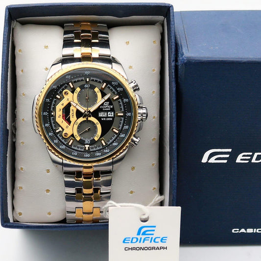 Silver Gold & Black Chronograph Watch