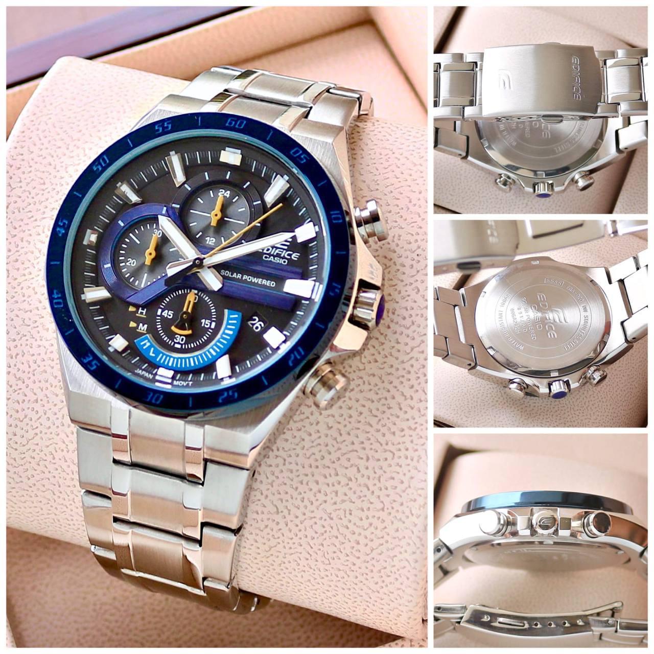 Silver Black Chronograph Watch