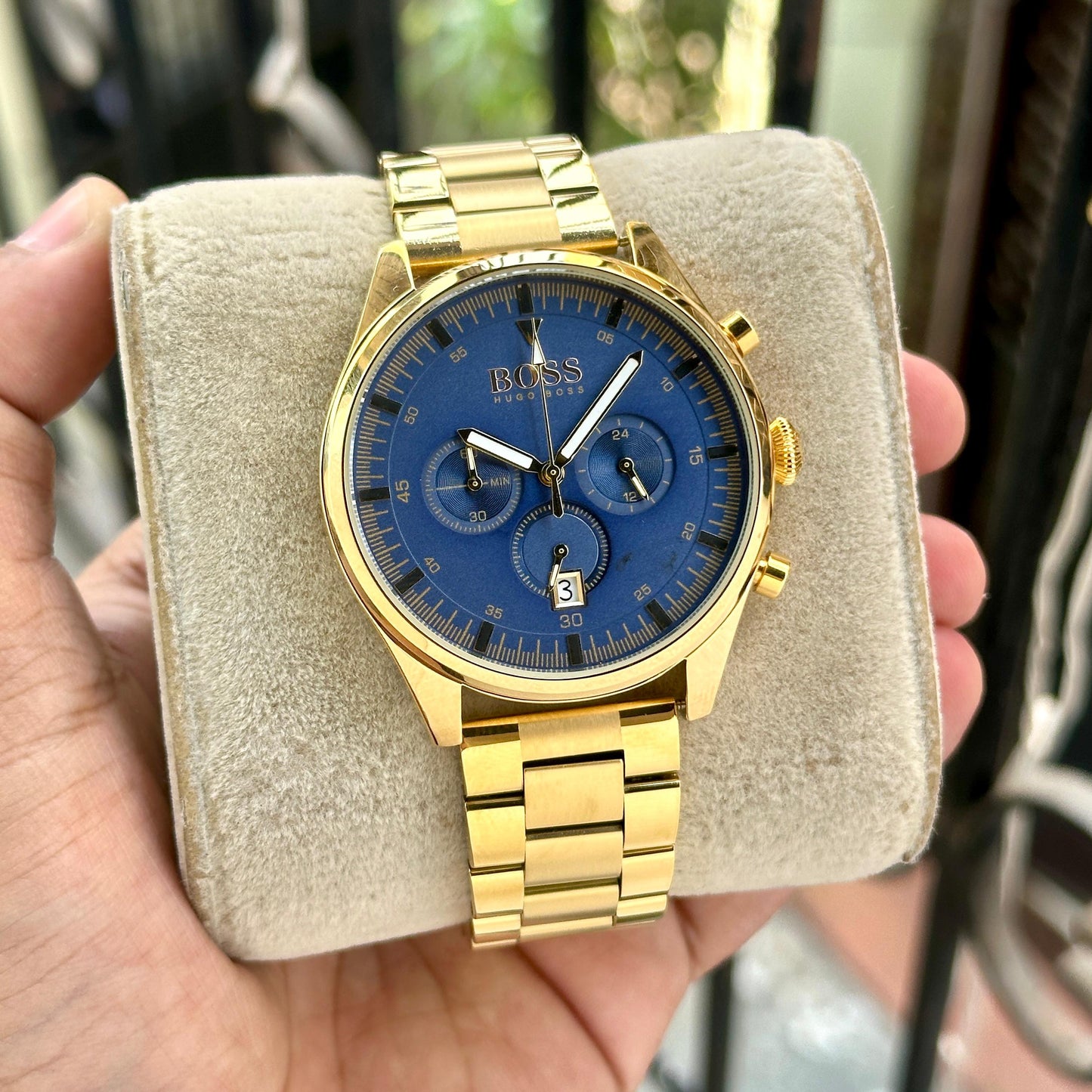 Gold Blue Watch