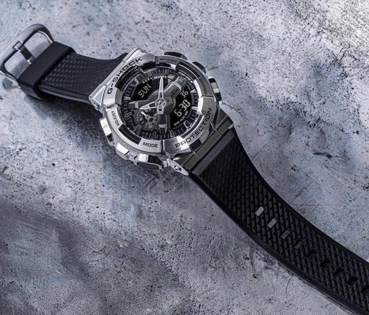 Black Silver Digital & Analog Watch